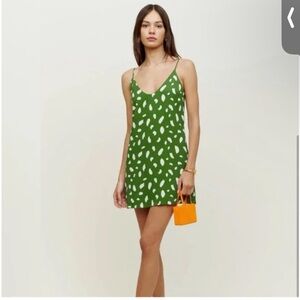 Reformation Green Mini Artsy Dress. Size S.